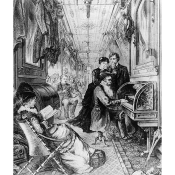 Pullman Sleeping Cars Aboard the Long Distance Train Trips Newly Designed Cars Here with Organ Poster Print - 18 x 24 in.