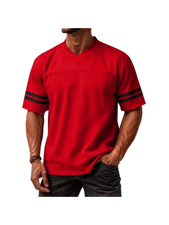 Pullonsy Replica Football Jerseys for Men Unisex Classic Blank Workout Sport Shirts Casual Fitness Outfits, XS