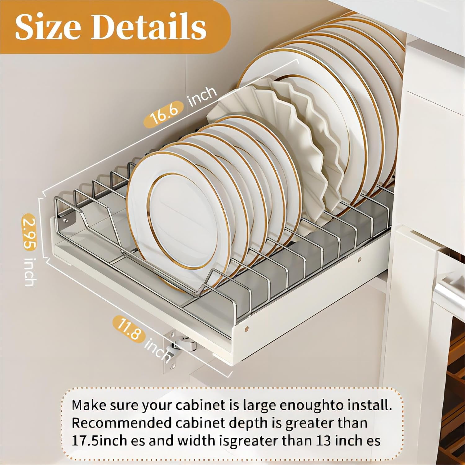 Pullout Cabinet Organizer Fixed with Adhesive Nano Film, Heavy Duty Sliding Basket Organizer Drawer, PullOut Drawer for Kitchen Under Sink Organizer, Pantry, Bathroom Collapsible Rectangular Non-slip