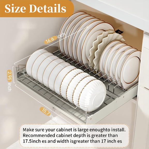 Pullout Cabinet Organizer Fixed with Adhesive Nano Film, Heavy Duty Sliding Basket Organizer Drawer, PullOut Drawer for Kitchen Under Sink Organizer, Pantry, Bathroom Collapsible Rectangular Non-slip
