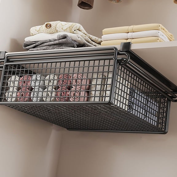 Pullout Drawer Metal Clothing Pull Out Basket Cabinet Organizing Bin Under Shelf Storage Basket Storage Solution