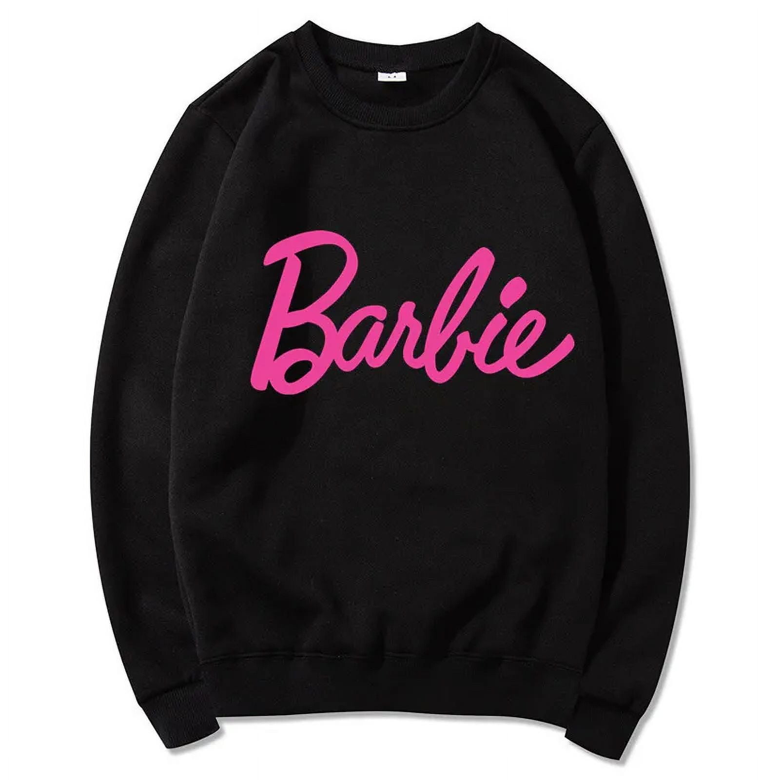 Pullover Barbie Black Women s Hoodie Long Sleeve Hoodies Sweatshirts Round Neck Printing Casual Barbie Walmart