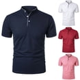 thumbnail image 1 of Pullover Blouses for Men Plus Size Summer V-Neck Short Sleeve Solid Color Daily Shirts Man Fashion Leisure Casual Versatile Outdoor Sport Shirts, 1 of 6
