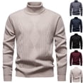 thumbnail image 1 of Pullover Casual Sweater for Men Men Elastic Knit Sweater Warmth Laziness Loose Casual High Collar Sweater Dark Gray L, 1 of 4