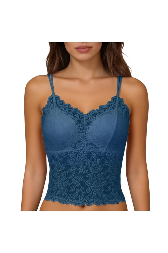 Pullover Casual Women Lace Backless Camisole Removable Padding Strap Beach Essentials for Women,Navy,L