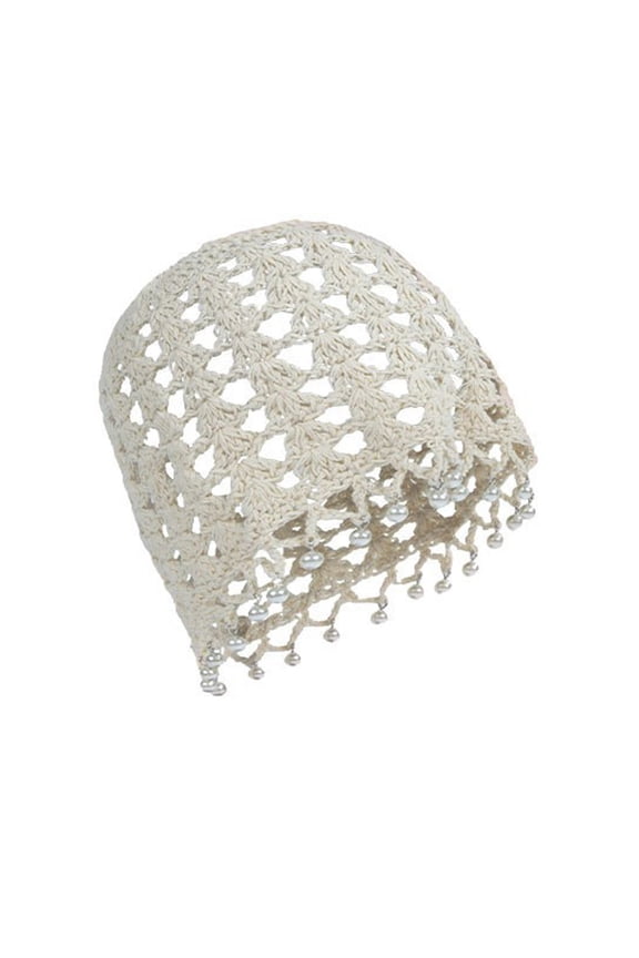Pullover Crocheted Lace Bucket Hat Tassels Trim Adjustable Drawstring Spring Summer Unisex Fashion