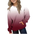 thumbnail image 1 of Pullover for Girls Casual Colorful Gradient Tie Dye Sweatshirts Crewneck Long Sleeve Oversize Shirts with Pocket Holidays Vacation Outdoor Age 2-12Y Outfits, 1 of 4