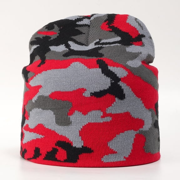 Pullover Hat Camouflage Jacquard Knitted Hat Men and Women Warm Hat Cartoon Cold Hat Autumn and Winter