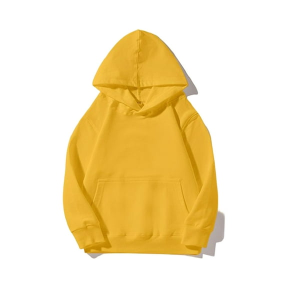 Pullover Hooded Sweatshirt Unisex Casual Long Sleeve Solid Basic Design Kangaroo Pocket Comfortable Fit Top for kids