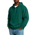 thumbnail image 1 of Pullover Hooded Sweatshirt for Men Classic Long Sleeve Solid Color Drawstring Hoodie Top Dark Green 2XL, 1 of 5