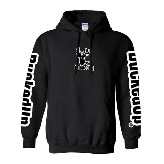 Pullover Hoodie - Black with White BuckedUp® Logo