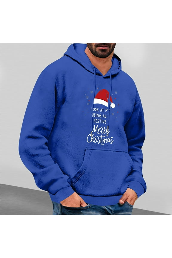Pullover Hoodie Men's Christmas Christmas Printed Top Hooded Sweatshirt