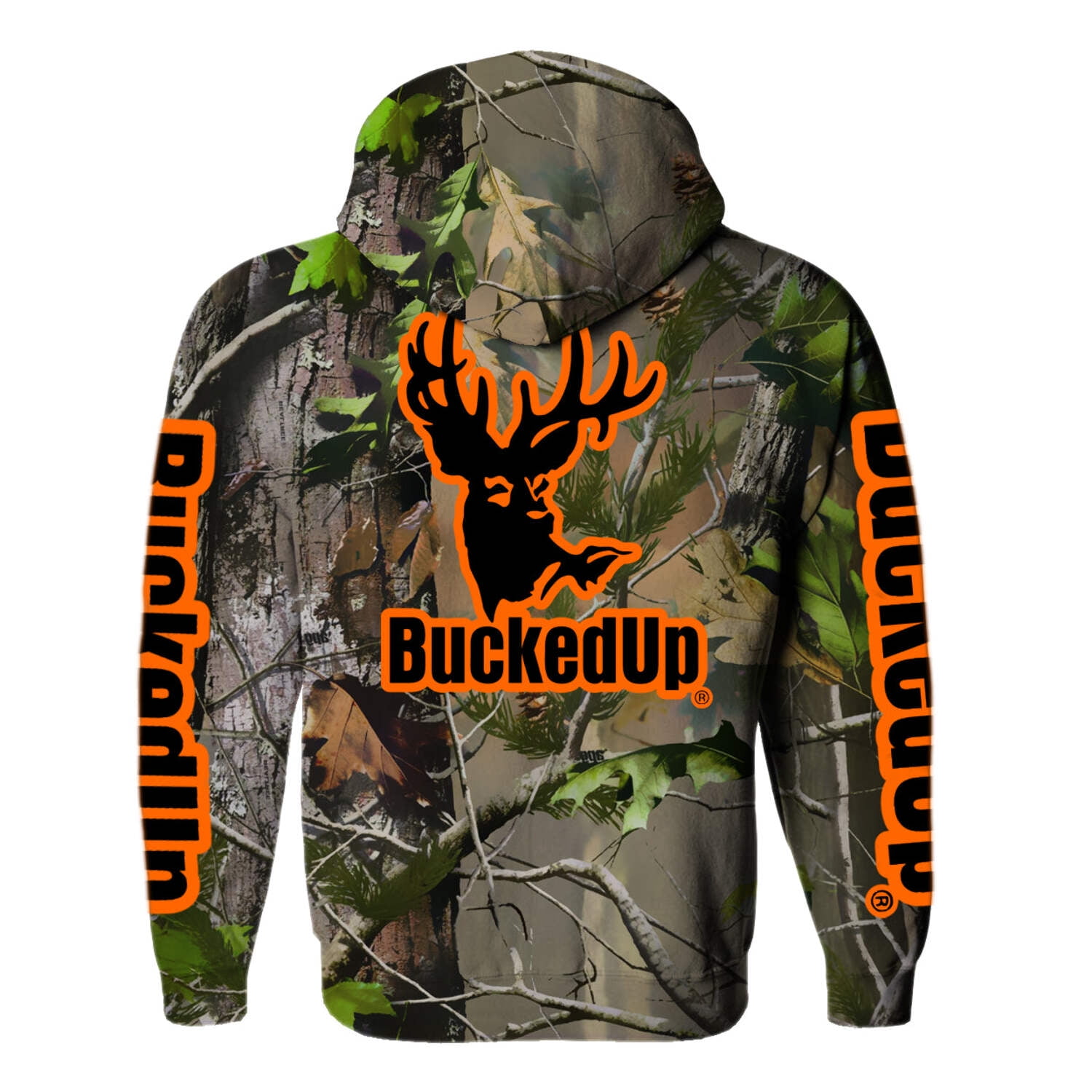 Men s Pullover Hoodie Realtree APG Camo with Classic BuckedUp Logo Walmart