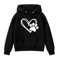 thumbnail image 1 of Pullover Hoodie Sweatshirts for Girls Cute Print Drawstring Long Sleeve Fall Winter Fleece Tops with Pocket for Baby Girl Gift,Black 1,1-2 Years, 1 of 3