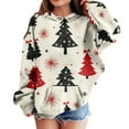 thumbnail image 1 of Pullover Hoodie with Festive Holiday Stocking and Gift Print for Children's Casual Long Sleeve Sweatshirt Comfortable Fit, 1 of 4