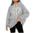thumbnail image 1 of Pullover Hoodies for Women Winter Plus Size Oversized Fleece Hoodie Sweatshirts Cute Heart Paw Graphic Hooded Sweaters Fall Fashion Casual Tops Long Sleeve Drop Shoulder Loose Sweatshirt with Pocket, 1 of 5