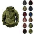 thumbnail image 1 of Pullover Hoodies for Men 2025 Fall Winter Long Sleeve Lace Up Hooded Sweatshirt with Pockets Essentials Mens Hoodies, 1 of 5