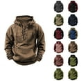 thumbnail image 1 of Pullover Hoodies for Men 2025 Fall Winter Long Sleeve Lace Up Hooded Sweatshirt with Pockets Essentials Mens Hoodies, 1 of 5