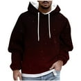 thumbnail image 1 of Pullover Plain Hoodie for Men Casual Front Pocket Long Sleeve Cotton Fleece Hooded Sweatshirts Drawstring Tops (X-Large, Red), 1 of 6