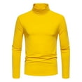 thumbnail image 1 of Pullover Sweater Women Men's Pullover Sweater Turtleneck Sweater for Men Long Sleeve Turtle Neck Undershirts Lightweight S-62 Yellow S, 1 of 8