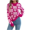 thumbnail image 1 of Pullover Sweaters For Women Sevevn Women's Long Sleeve Mock Neck Sweaters Loose Casual Cute Heart Pullover Sweater, 1 of 8