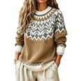 thumbnail image 1 of Pullover Sweaters for Women Fair Isle Sweater Women Scoop Neck Tops Fall Outfits Sweaters for Women Trendy Lightweight Sweaters Winter Sweaters Long Sweaters Fall Sweaters, 1 of 4
