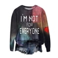 thumbnail image 1 of Pullover Sweaters for Women Fall Winter Loose Crewneck Long Sleeve Bubble Cuff Off the Shoulder Curve Hem Graphic Leisure Cotton Sweatshirt Pullover(Black,XL), 1 of 4
