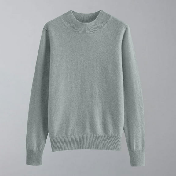 Pullover Sweaters For Women Mock Neck Ribbed Knit Long Sleeve Classic Basic Sweater Solid Color Slim Fit Lounge Dressy Tops 2025 Fashion Fall Cozy Jumper Top