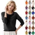 thumbnail image 1 of Pullover Sweaters For Women Round-neck Classic Long Sleeve Breathable Loose Soft Cozy Knitted Sweater Tops for Fall and Winter, Comfortable and Versatile, Perfect for Everyday Wear,Yellow,Size M, 1 of 5