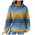 thumbnail image 1 of Pullover Sweaters for Women Workout Winter Fall Relaxed Fit Hooded Long-sleeved Dolman Drop Shoulder Colorblock Patchwork Hoodie Waffle Knit Hoodies(Blue,XL), 1 of 4