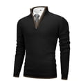 thumbnail image 1 of Pullover Sweaters for Men Quarter-Zip Long Sleeve Solid Casual Knit, 1 of 8