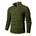 thumbnail image 1 of Pullover Sweaters for Men Quarter-Zip Long Sleeve Solid Casual Knit, 1 of 7