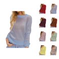 thumbnail image 1 of Pullover Sweaters for Women 2025 Long Sleeve Crewneck Loose Plain Basic Knitted Sweater Tops Fall Winter Outfits, 1 of 7