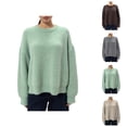 thumbnail image 1 of Pullover Sweaters for Women 2025 Long Sleeve Crewneck Loose Soft Plain Knitted Sweater Tops Fall Winter Outfits, 1 of 5