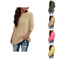 thumbnail image 1 of Pullover Sweaters for Women 2025 Long Sleeve Crewneck Loose Soft Warm Plain Knitted Sweater Tops Fall Winter Outfits, 1 of 6