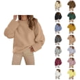 thumbnail image 1 of Pullover Sweaters for Women 2025 Long Sleeve Crewneck Oversized Casual Plain Sweater Tops Fall Winter Outfits, 1 of 6