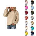 thumbnail image 1 of Pullover Sweaters for Women 2025 Long Sleeve Crewneck Plain Knitted Sweater Jumper Tops Fall Winter Outfits, 1 of 6