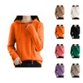 thumbnail image 1 of Pullover Sweaters for Women 2025 Long Sleeve Hooded Loose Plain Knitted Sweater Tops Fall Winter Outfits, 1 of 7