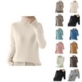 thumbnail image 1 of Pullover Sweaters for Women 2025 Long Sleeve Turtleneck Loose Plain Knitted Sweater Jumper Tops Fall Winter Outfits, 1 of 5