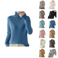 thumbnail image 1 of Pullover Sweaters for Women 2025 Long Sleeve Turtleneck Loose Plain Knitted Sweater Jumper Tops Fall Winter Outfits, 1 of 5
