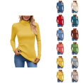 thumbnail image 1 of Pullover Sweaters for Women 2025 Long Sleeve Turtleneck Plain Basic Ribbed Knit Sweater Jumper Tops Fall Winter Outfits, 1 of 6