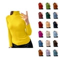 thumbnail image 1 of Pullover Sweaters for Women 2025 Long Sleeve Turtleneck Plain Basic Ribbed Knit Sweater Tops Fall Winter Outfits, 1 of 5