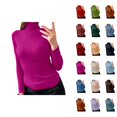 thumbnail image 1 of Pullover Sweaters for Women 2025 Long Sleeve Turtleneck Plain Basic Ribbed Knit Sweater Tops Fall Winter Outfits, 1 of 5