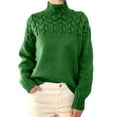 thumbnail image 1 of Pullover Sweaters for Women 2025 Long Sleeve Turtleneck Plain Cable Knit Sweater Tops Fall Winter Outfits, 1 of 4