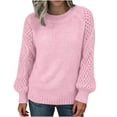 thumbnail image 1 of Pullover Sweaters for Women Crewneck Long Sleeved Knitted Sweater Pullover Sweater Top, 1 of 6