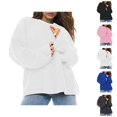 thumbnail image 1 of Pullover Sweaters for Women Long Sleeve Loose Casual Drop Shoulder Crewneck Lightweight Knit Sweater Fall Tops, 1 of 5