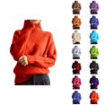 thumbnail image 1 of Pullover Sweaters for Women Long Sleeve Loose Casual Textured Knit Turtleneck Sweater Fall Winter Tops, 1 of 5