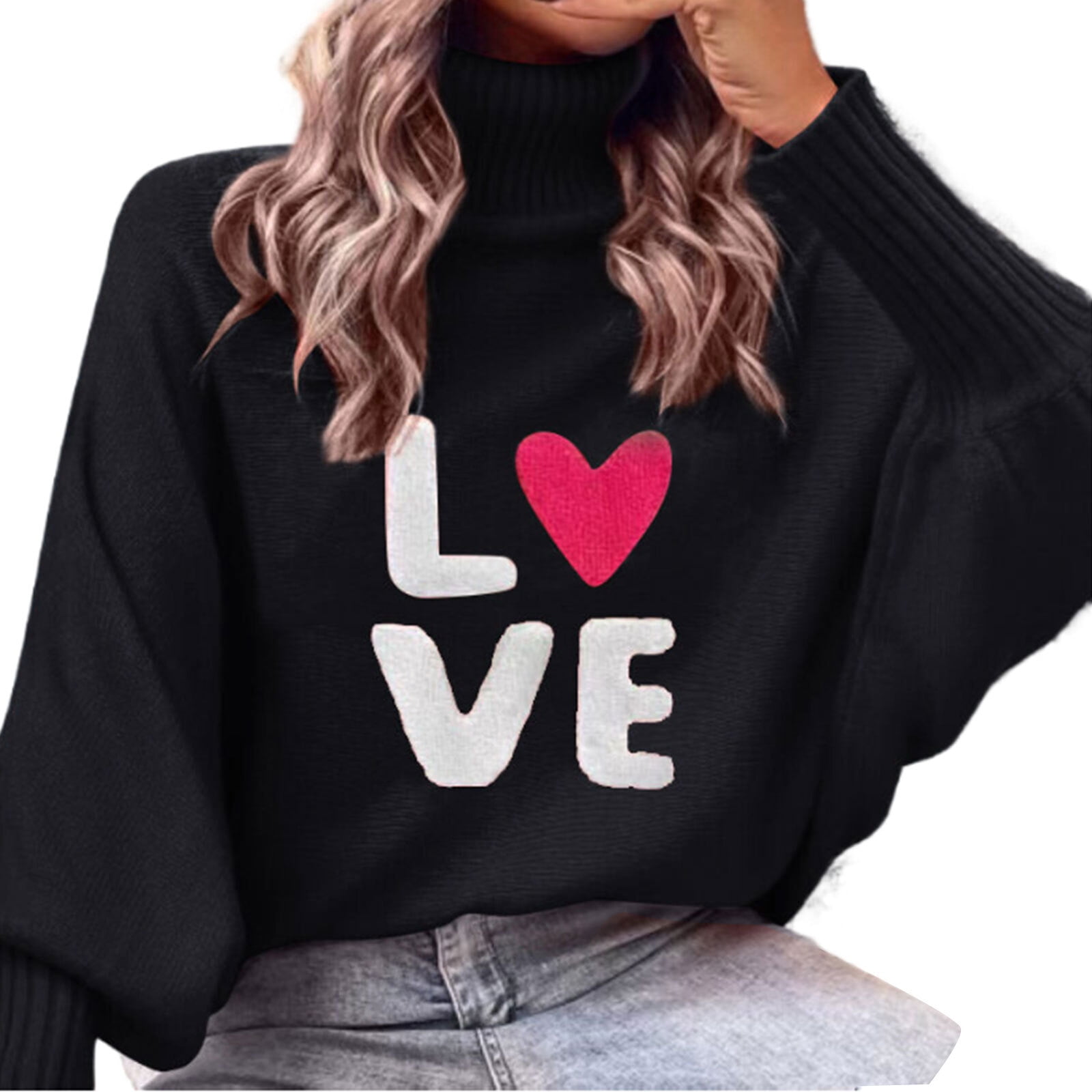 Love Tie Puffed Sleeve Sweater