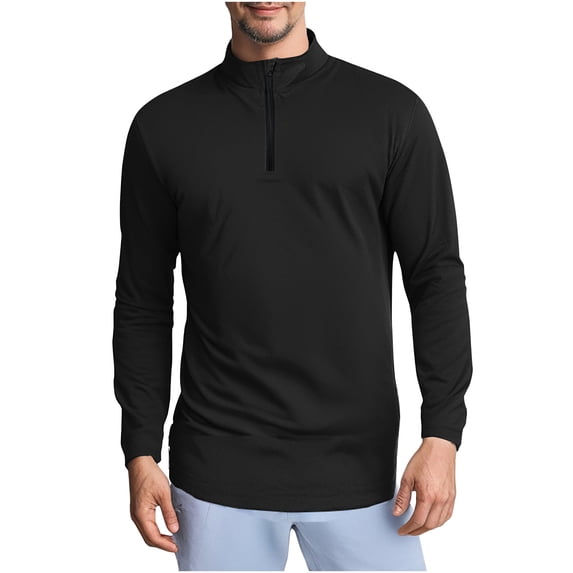 Pullover Sweatshirt for Men,Men's Quarter Zip Pullover Mock Neck Sweatshirt Lightweight Casual Long Sleeve Athletic Workout Tops