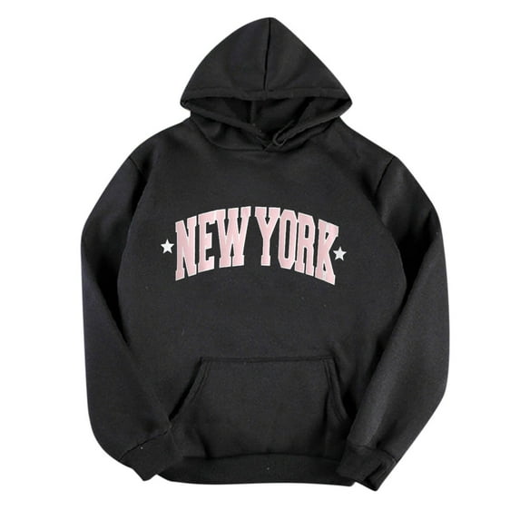 Pullover Sweatshirts for Women No Hood Winter Fall Loose Fit Hooded Long Sleeve Mitten- One Shoulder Drawstring Graphic Leisure Cotton Hoodies Sweatshirts(Black,XL)